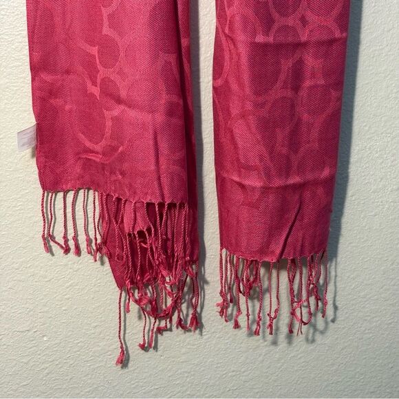 Disney Mickey Mouse Hot Pink Rayon Fringe Scarf. - Picture 6 of 12